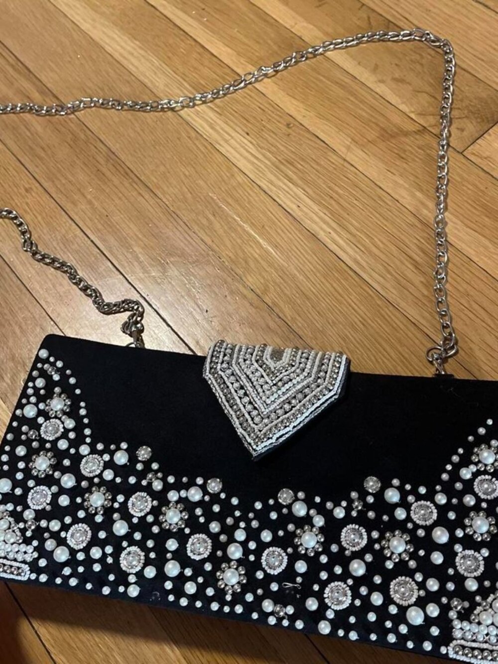 Black Evening Glamour Clutch with Rhinestones Purse *Brand NEW*